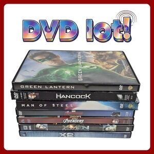 Marvel DC Superhero DVD Lot Avengers X-Men Man of Steel Hancock 7 Movie Bundle